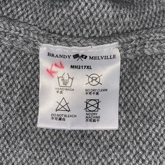 Brandy Melville “Shannon” Gray Button Down V-Neck Cardigan Sweater. - Picture 6 of 7